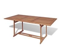 vidaXL Teck Table à Manger Rectangulaire d'Extérieur Jardin 180x90x75cm Meuble
