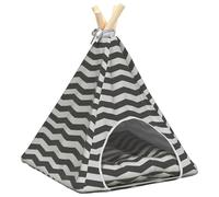vidaXL Teepee pour animaux de compagnie avec coussin 40 x 40 x 50 cm, Tente triangulaire pour animaux, abri moderne pour chien, lit cocooning, retraite stylée pour chat, facile à monter