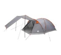 vidaXL Tente cabane gris et orange 8 personnes polyester et acier