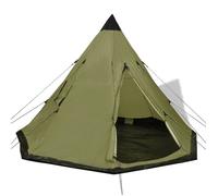 vidaXL Tente de 4 Personnes Vert Tente de Camping Couche Imperméable Portable 91007