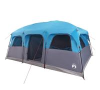 vidaXL Tente de Cabine familiale 10 Personnes Bleu imperméable, Tente, abri de Camping, abri de Jardin, Tente de Camping, abri extérieur