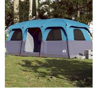 vidaXL Tente de Cabine familiale 10 Personnes Bleu imperméable, Tente, abri de Camping, abri de Jardin, Tente de Camping, abri extérieur