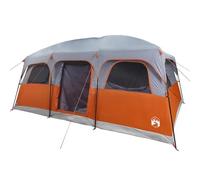 vidaXL Tente de Cabine familiale 10 Personnes Gris imperméable, Tente, abri de Camping, abri de Jardin, Tente de Camping, abri extérieur