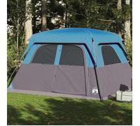 vidaXL Tente de cabine familiale 6 personnes bleu imperméable, tente, tente de jardin, abri extérieur, tente de camping, 94546