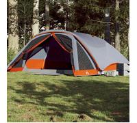 vidaXL Tente de cabine familiale 6 personnes gris imperméable, tente, abri de camping, abri de jardin, tente de camping, 94748