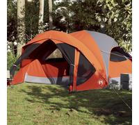 Vidaxl Tente De Cabine Familiale 6 Personnes Gris Orange Imperméable