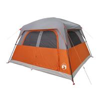 vidaXL Tente de cabine familiale 6 personnes – imperméable – Gris/Orange