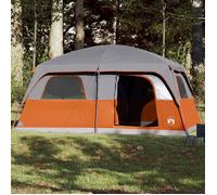 vidaXL Tente de cabine familiale 8 personnes gris orange imperméable, tente, tente de jardin, abri d'extérieur 94535