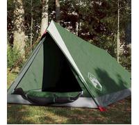 vidaXL Tente de camping 2 personnes – Auvent portable imperméable avec parois latérales et sac, Vert