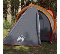 vidaXL Tente de Camping 2 Personnes, Tente d'Ombrage avec Sac de Transport, Auvent Portable avec Parois Latérales, Gris et 94341