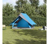 Vidaxl Tente De Camping 3-Personnes Bleue, Grise Polyester, Fibre De Verre