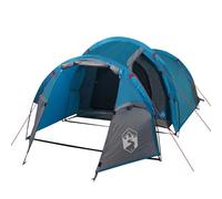 vidaXL Tente de Camping 3 Personnes, Tente d'Ombrage avec Sac de Transport, Auvent Portable avec Parois Latérales pour Randonnée, Bleu Imperméable