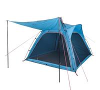 vidaXL Tente de Camping 4 Personnes, Tente d'Ombrage avec Sac de Transport, Auvent Portable avec Parois Latérales, Bleu Libération Rapide Imperméable