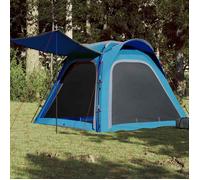 vidaXL Tente de Camping 4 Personnes, Tente d'Ombrage avec Sac de Transport, Auvent Portable avec Parois Latérales, Bleu 94357