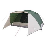 vidaXL Tente de Camping 4 Personnes, Tente d'Ombrage avec Sac de Transport, Auvent Portable avec Parois Latérales pour Randonnée, Vert Imperméable
