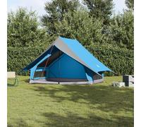 Vidaxl Tente De Camping 5-Personnes Bleue Polyester 5-Personnes Pliable