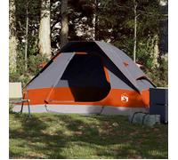 vidaXL Tente de camping dôme 2 personnes imperméable gris et orange 94775