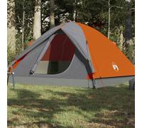 Vidaxl Tente De Camping À Dôme 3 Personnes Gris Et Orange Imperméable