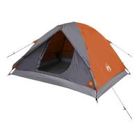 vidaXL Tente de camping dôme 3 personnes – Imperméable orange, parois latérales, sac de transport