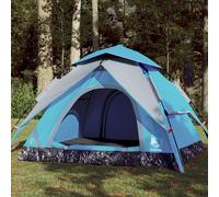 Tente de camping - vidaXL - 4 personnes - Imperméable - Système de dégagement rapide - Bleu