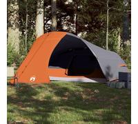 Vidaxl Tente De Camping À Dôme 4 Personnes Gris Et Orange Imperméable