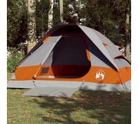 Tente de camping à dôme 4 personnes gris et orange imperméable Noir G