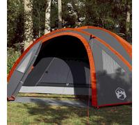Vidaxl Tente De Camping À Dôme 4 Personnes Gris Et Orange Imperméable