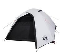 vidaXL Tente de camping 4 personnes – Auvent portable, parois, tissu occultant imperméable, blanc