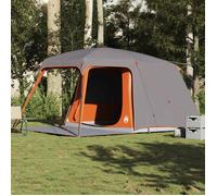 vidaXL Tente de camping avec dôme porche 5 personnes gris et orange, tente, abri de camping, abri de jardin, tente de 4009583
