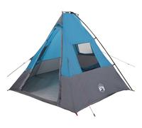vidaXL Tente de Camping Bleue en Forme de cône pour 6 Personnes. Imperméable, avec Une Structure Respirante et des matériaux durables. Installation Facile, idéale pour Les Aventures en Plein air. Un