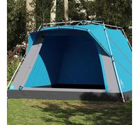 Vidaxl Tente De Camping Cabine 4 Personnes Bleu Libération Rapide
