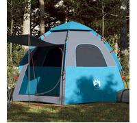 vidaXL Tente de camping cabine 4 personnes bleu libération rapide, tente, abri de camping, abri de jardin, tente de jardin, 4005333