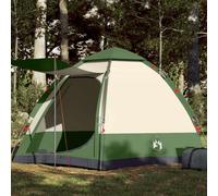 vidaXL Tente de camping cabine 4 personnes vert libération rapide, tente, abri de camping, abri de jardin, tente de jardin, 4005335