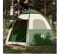 vidaXL Tente de camping cabine 4 personnes vert libération rapide, tente, abri de camping, abri de jardin, tente de jardin, 4005332