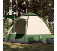 vidaXL Tente de camping cabine 4 personnes vert libération rapide, tente, abri de camping, abri de jardin, tente de jardin, 4005335
