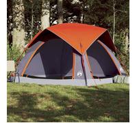 vidaXL Tente de camping de cabine 4 personnes gris orange imperméable 4009454