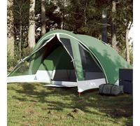 Vidaxl Tente De Camping De Cabine 4 Personnes Vert Imperméable