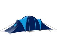 vidaXL Tente de camping en toile 9 personnes bleu foncé et bleu