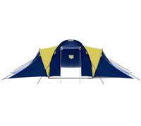 vidaXL Tente de camping en toile 9 personnes bleue et jaune