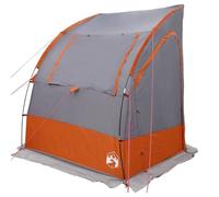 vidaXL Tente de camping moderne pour adultes - Gris et orange - Imperméable - Résistante au vent - Respirante - Spacieuse et durable - Utilisation en extérieur - Abri de hayon - Couverture d'événement