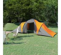 Vidaxl Tente De Camping Pour 6 Personnes Gris Et Orange