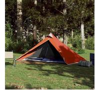 vidaXL Tente de Camping Tipi 1 Personne, Tente d'Ombrage avec Sac de Transport, Auvent de Camping, Abri de Jardin, Orange 94385