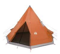 vidaXL Tente de Camping Tipi 4 Personnes, Tente d'Ombrage avec Sac de Transport, Auvent de Camping, Abri de Jardin, Orange Imperméable
