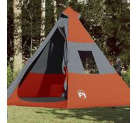Tente de Camping Tipi 7 Personnes, Tente d'Ombrage avec Sac de Transport, Auvent de Camping, Abri de Jardin, Orange Imperméable