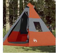 vidaXL Tente de Camping Tipi 7 Personnes, Tente d'Ombrage avec Sac de Transport, Auvent de Camping, Abri de Jardin, Orange 94429