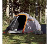 Vidaxl Tente De Camping Tunnel 2 Personnes Gris Et Orange Imperméable