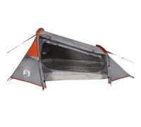 vidaXL Tente de Camping Tunnel 2 Personnes Gris et Orange imperméable, Tente, abri de Camping, abri de Jardin, Tente de Jardin, abri extérieur
