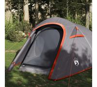 Vidaxl Tente De Camping Tunnel 3 Personnes Gris Et Orange Imperméable