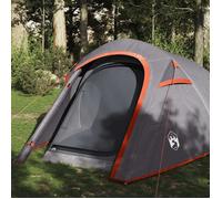 vidaXL Tente tunnel 3 personnes imperméable gris et orange 94602