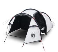 vidaXL Tente de Camping 4 Personnes, Tente d'Ombrage avec Sac, Auvent Portable avec Parois Latérales pour Randonnée, Blanc Tissu Occultant Imperméable